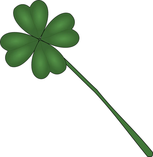 a four leaf clover on a white background, inspired by Masamitsu Ōta, broomstick, 2d side view, very simple, dougherty patrick