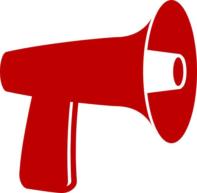 a red megaphone on a black background, an illustration of, by Andrei Kolkoutine, pop art, weapon, pictogram, closeup photo, no text