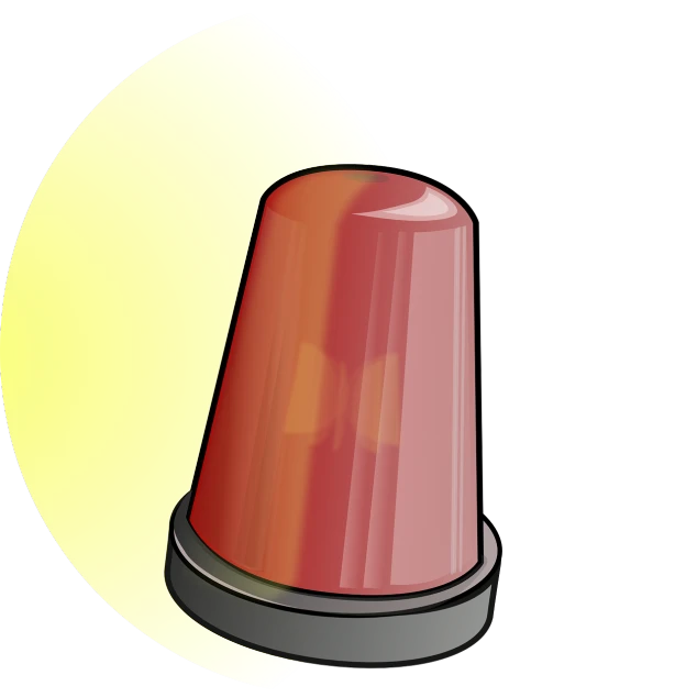 a red light sitting on top of a yellow light, digital art, clipart, bells, police lights, with a black background