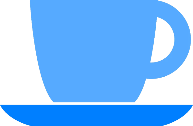 a blue coffee cup sitting on top of a blue plate, inspired by Patrick Caulfield, reddit, computer art, banner, headshot profile picture, sanic, blue and black color scheme