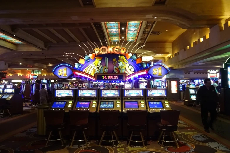 a casino room filled with lots of slot machines, a picture, by Josh Bayer, pexels, art nouveau, alex trebek, riverside, unedited, usa-sep 20