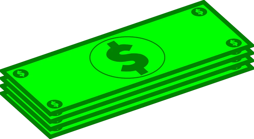 a stack of money sitting on top of each other, a digital rendering, sōsaku hanga, 4 colors!!!, it\'s name is greeny, edge to edge, lineless