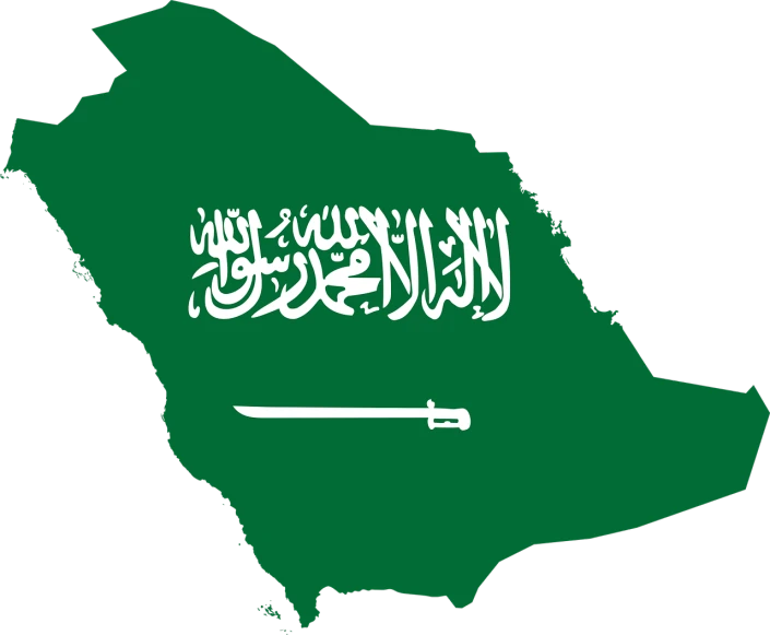 a map of saudi with the flag of the country, by Robert Jacobsen, shutterstock, hurufiyya, looking partly to the left, very accurate photo, detailed vector, 70’s
