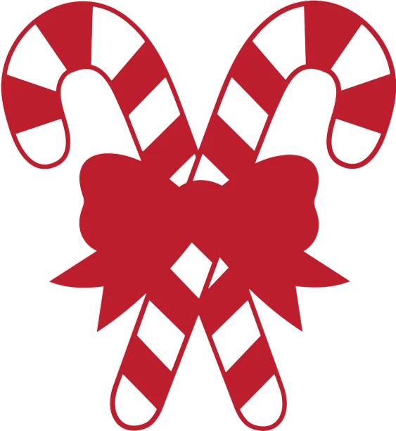 a red and white candy cane with a bow, a digital rendering, inspired by Masamitsu Ōta, sōsaku hanga, y2k design, black, full colored, symmetry!