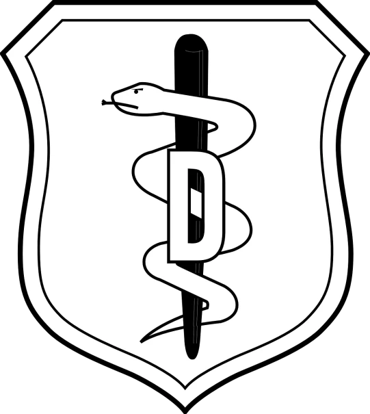 a pen and a snake on top of a shield, inspired by David G. Sorensen, medic, ( ( dithered ) ), # de 9 5 f 0, symbol