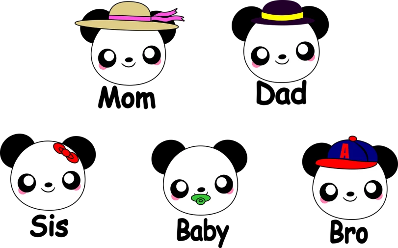 a group of cartoon eggs with different faces, concept art, inspired by Taro Okamoto, deviantart, mingei, amoled wallpaper, she is wearing a hat, panda panda panda, dark wallpaper