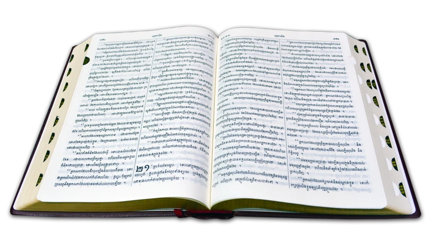 an open book sitting on top of a table, by Rodney Joseph Burn, shutterstock, baroque, tibetan text script, laos, pray, high res photo
