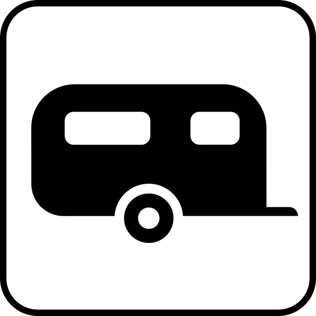 a black and white picture of a trailer, vector art, pixabay, directions, 3 2 x 3 2, sign, ƒ/5.6