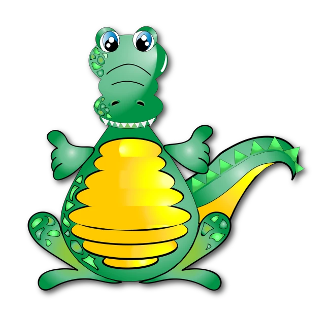 a cartoon crocodile sitting on top of a pile of money, an illustration of, inspired by Abidin Dino, cobra, on black background, full color illustration, green and yellow colors, flash photo