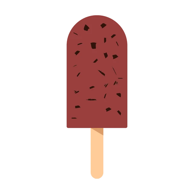 a close up of a popsicle on a stick, vector art, inspired by Emiliano Ponzi, conceptual art, on a flat color black background, chocolate. highly detailed, maroon, animation