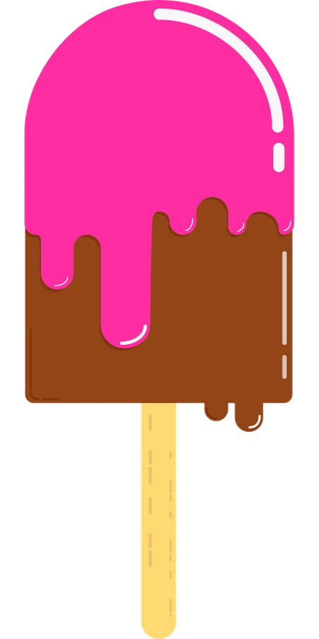 a pink ice cream bar sitting on top of a wooden stick, concept art, inspired by Nyuju Stumpy Brown, conceptual art, amoled wallpaper, vectorised, animation, drops