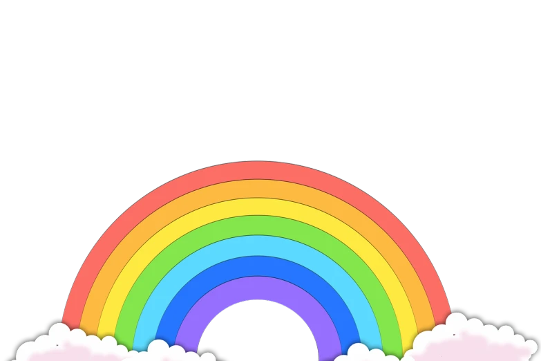 a rainbow and clouds on a black background, an illustration of, inspired by Okuda Gensō, color field, classroom background, 4k high res, black background), rainbow accents