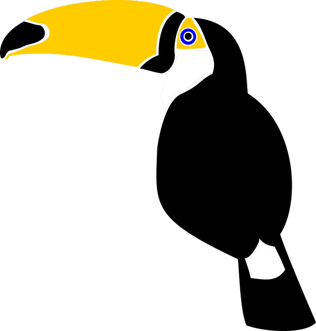 a close up of a bird on a black background, a screenshot, inspired by Sugimura Jihei, tumblr, toucan, !!! very coherent!!! vector art, humanoid form, white background : 3