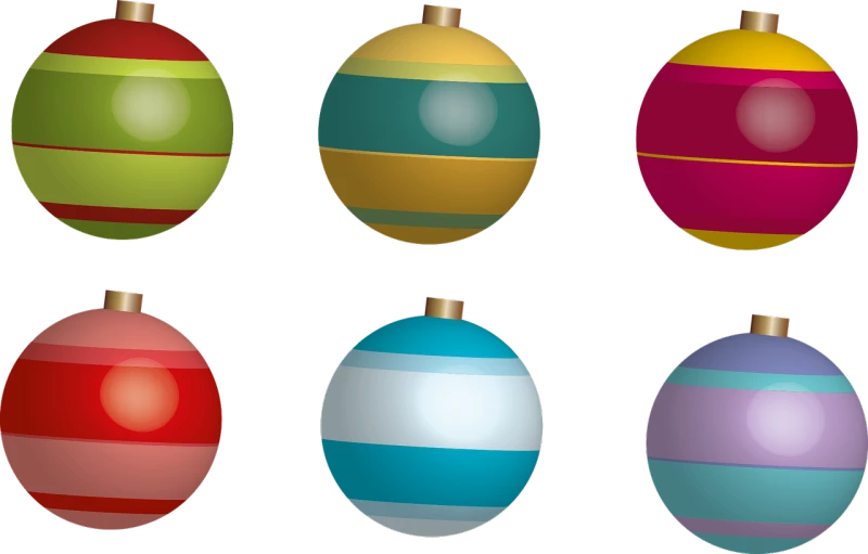 a bunch of colorful christmas balls on a black background, a raytraced image, inspired by Masamitsu Ōta, flickr, game icon asset, striped, 2 8 mm color, various items