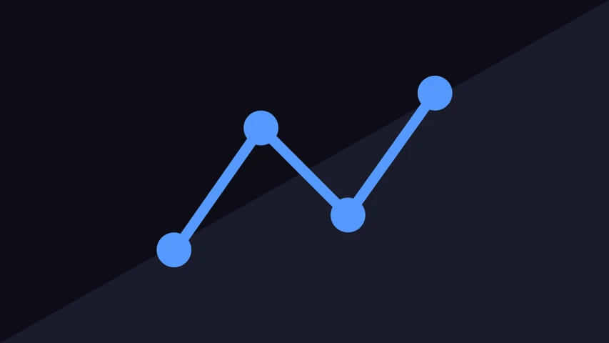 a blue line graph on a black background, trending on unsplash, app icon, shaded flat illustration, realistic, on simple background