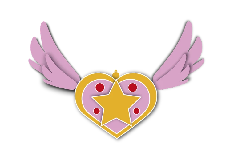 a heart with wings and a star on it, concept art, inspired by Sailor Moon, sōsaku hanga, chestplate, vectorized, sakura, seraphine