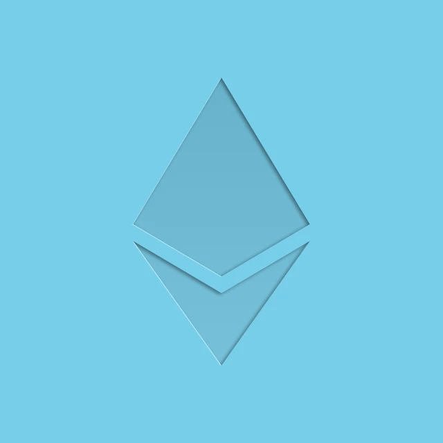 the ether logo on a blue background, a low poly render, inspired by Enguerrand Quarton, material design, stingray, email, icon