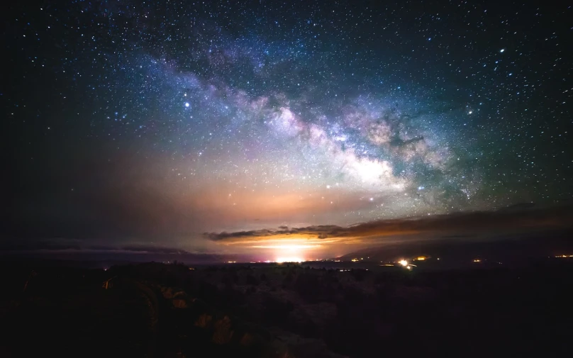 a night sky filled with lots of stars, a portrait, light and space, usa-sep 20, sunset glow, beautiful epic vista, the milk way