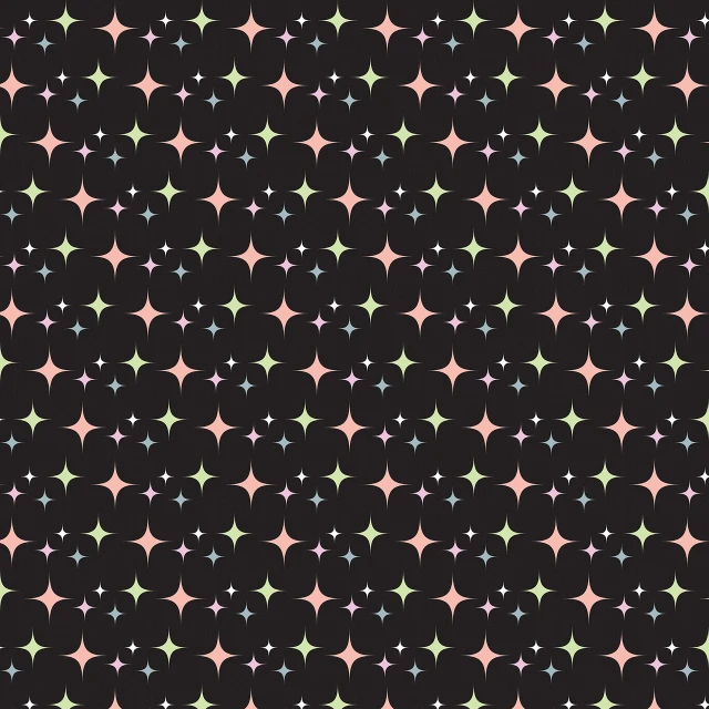 a pattern of stars on a black background, inspired by Katsushika Ōi, minimalism, pastel, random background scene, sparkly, made in adobe illustrator