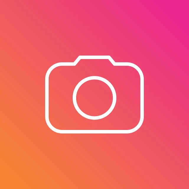 a photo of a camera on a pink and orange background, a picture, instagram, lineart behance hd, ios icon, istockphoto, single color
