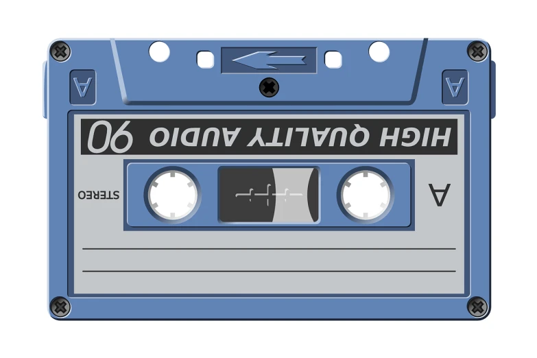 a close up of a cassette on a white background, inspired by Anato Finnstark, blue and grey, detailed vectorart, anmi, n - 6