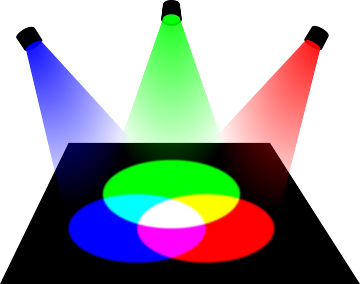 a close up of a colorful object on a black background, a raytraced image, rayonism, crown of (white lasers), color vector, three point light, color triads