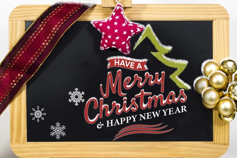 a sign that says have a merry christmas and happy new year, blackboard in background, background image, h 1088, star