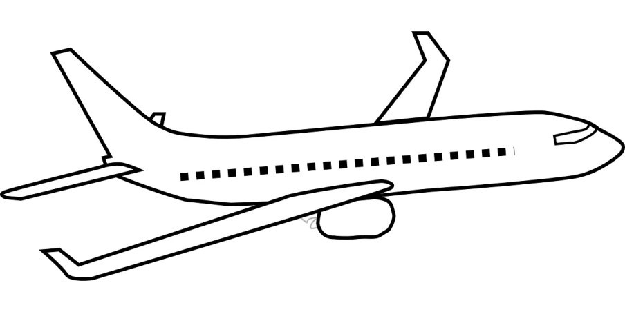 a white airplane on a black background, lineart, by Robert Jacobsen, pixabay contest winner, tail fin, black. airports, cut-away, 000 — википедия