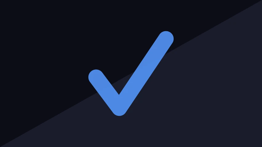 a blue check mark on a black background, by Julian Allen, unsplash contest winner, app icon, highly detailed rounded forms, victory, reduced minimal illustration
