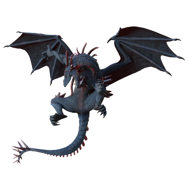 a close up of a dragon on a black background, a raytraced image, polycount contest winner, digital art, cycles 3 d render, blue realistic 3 d render, red realistic 3 d render, dragon flying