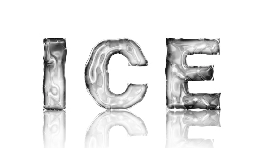 a black and white photo of the word ice, an ambient occlusion render, process art, made of oil and water, merged character, detailed letters, banner