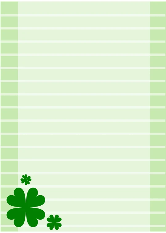 a st patrick's day card with four leaf clovers, inspired by Masamitsu Ōta, pixabay, sōsaku hanga, lined paper, mobile wallpaper, striped, no gradients