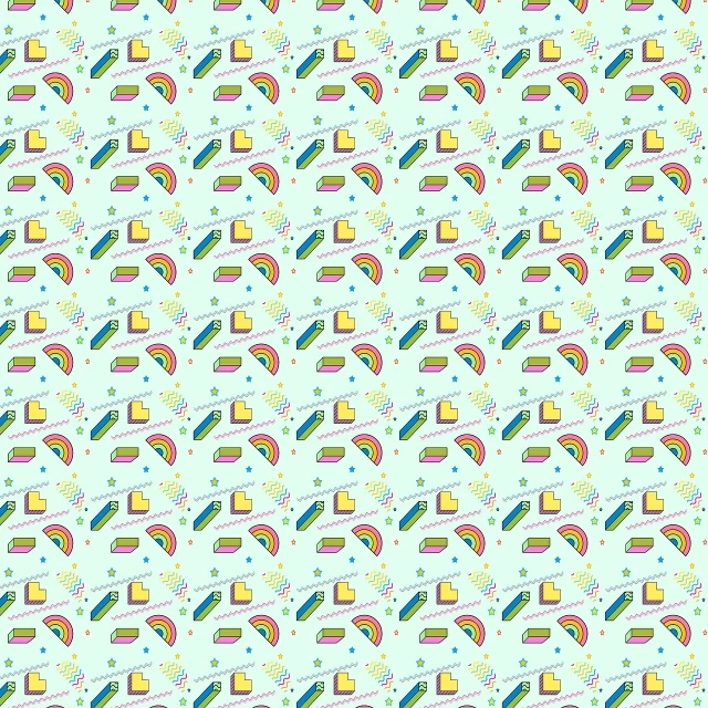 a pattern of rainbows and stars on a blue background, a digital rendering, tumblr, hot dog, pale green background, it is raining, sandwich