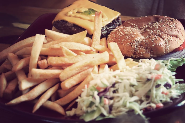 a close up of a plate of food with fries, a picture, by Joe Bowler, pexels, figuration libre, retro effect, big macs, very detailed!, deathburger