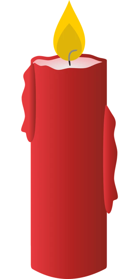 a red candle with a yellow flame, inspired by Heinz Anger, reddit, sōsaku hanga, full body image, background(solid), artery, 2 d image