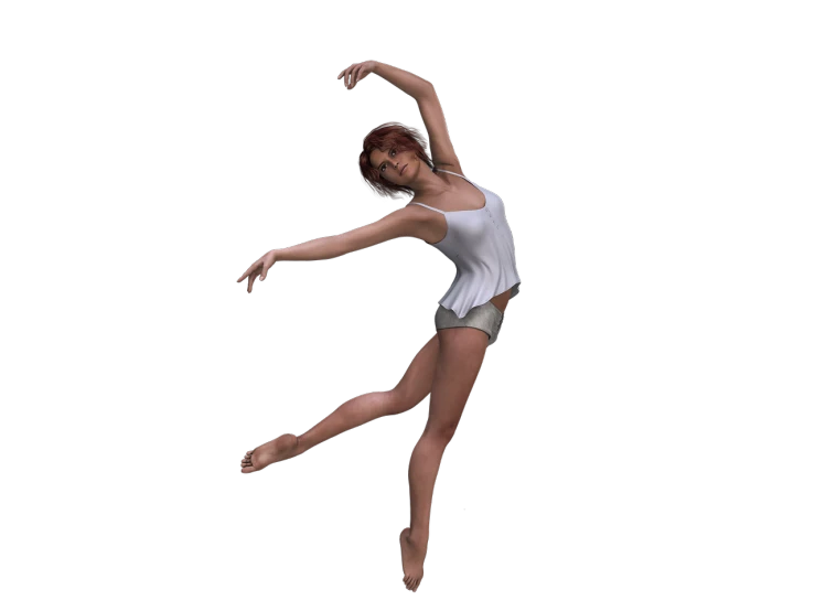 a woman in a leo leo leo leo leo leo leo leo leo leo leo leo leo leo, a digital rendering, arabesque, young redhead girl in motion, girl in white dress dancing, octane render h 1024, acrobatic moveset