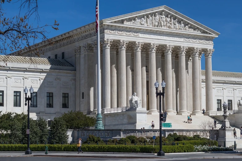 the supreme court of the united states building, by Scott M. Fischer, sots art, from street level, full - view, 2023 4k, not cropped