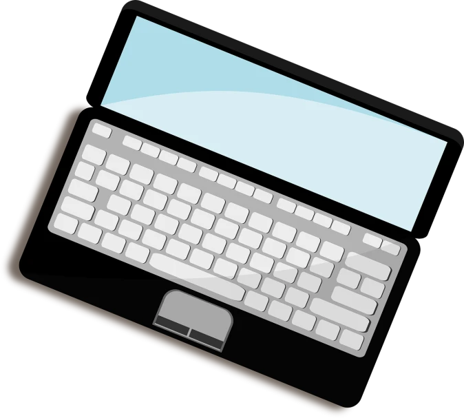 a laptop computer sitting on top of a wooden table, inspired by Masamitsu Ōta, pixabay, computer art, !!! very coherent!!! vector art, top angle view, black color scheme, keyboard