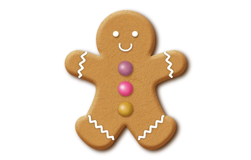 a close up of a ginger man on a black background, a digital rendering, by David Garner, gingerbread people, istockphoto, fully colored, so cute