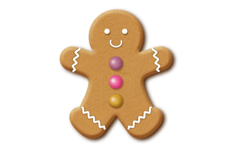 a close up of a ginger man on a black background, a digital rendering, by David Garner, gingerbread people, istockphoto, fully colored, so cute