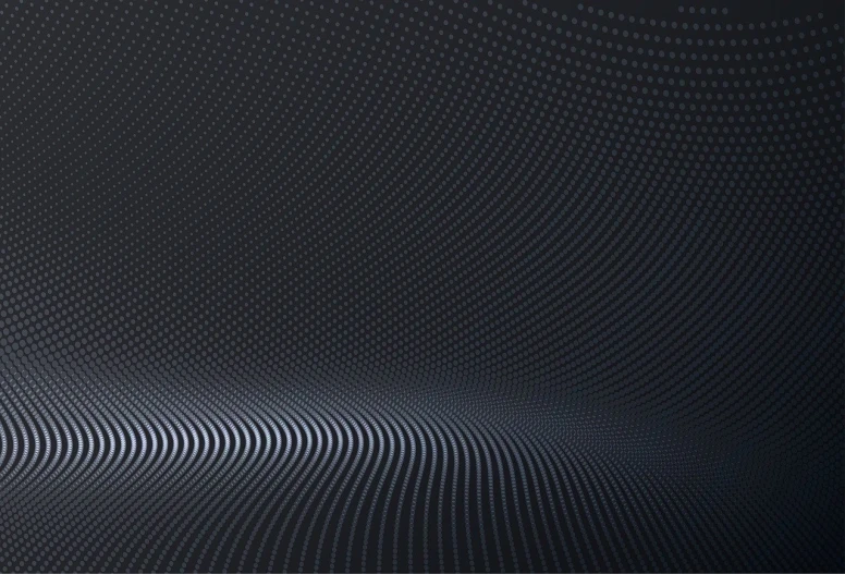 a computer monitor sitting on top of a desk, digital art, inspired by Ryoji Ikeda, unsplash, rippling fabric of reality, solid dark grey background, dots abstract, vectorial curves