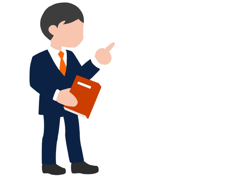 a man in a suit pointing at something, by Kanbun Master, pixabay, read a directory book, flat color, human : - 2, bible