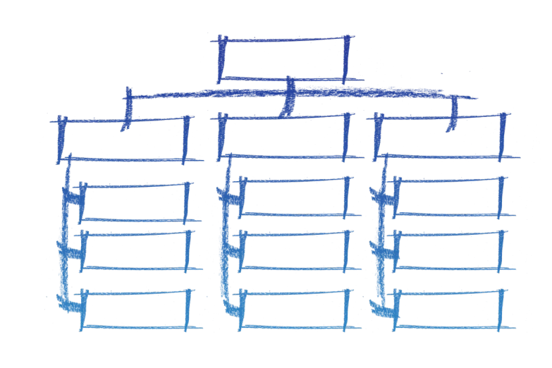 a bunch of ladders stacked on top of each other, a digital rendering, inspired by Pierre Soulages, reddit, blue bioluminescence, hand drawn, pork, top - side view