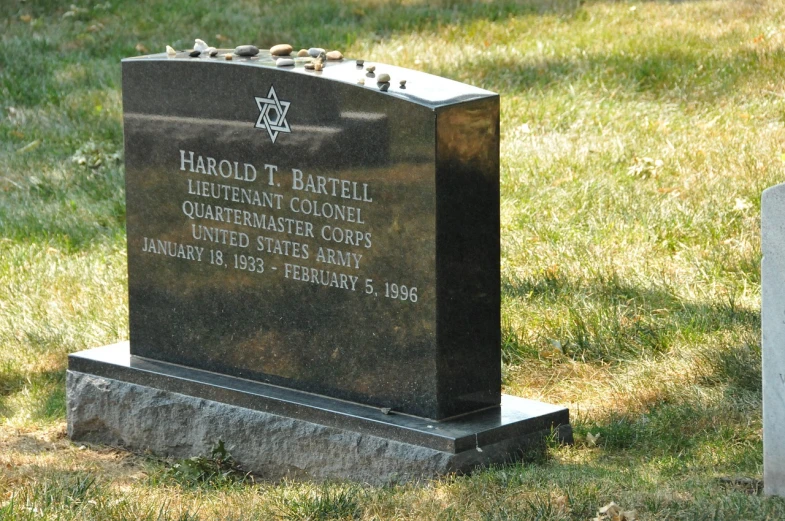 a gravestone with a star of david on it, a portrait, inspired by George Barret, Jr., battlefield, mattell, labeled, baleful