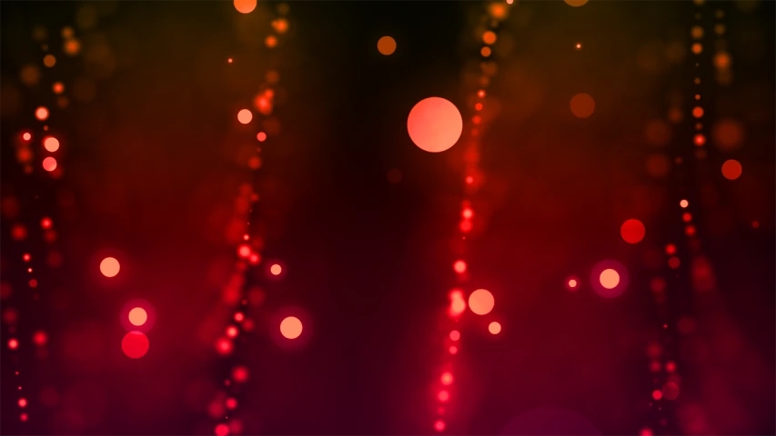 a bunch of lights that are in the dark, digital art, chains and red fluid background, bokeh photo, blurred and dreamy illustration, varying dots