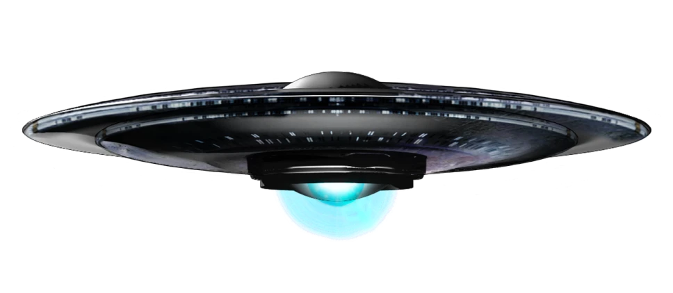 a close up of a flying object on a black background, a hologram, by Jon Coffelt, shutterstock, flying saucer, futuristic orbital station!!!!, high res render, bottom shot