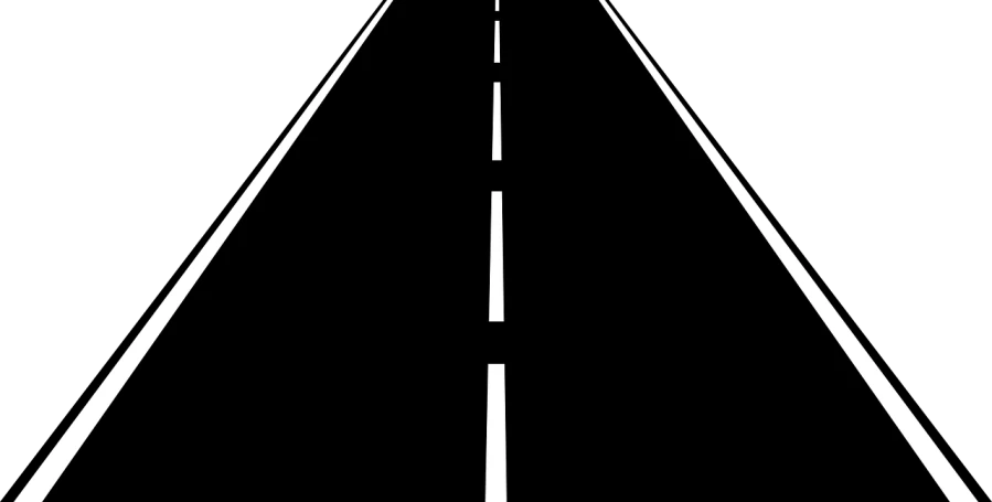 a black and white photo of a long road, inspired by João Artur da Silva, pixabay, conceptual art, very minimal vector art, amoled wallpaper, hd phone wallpaper, trimmed with a white stripe