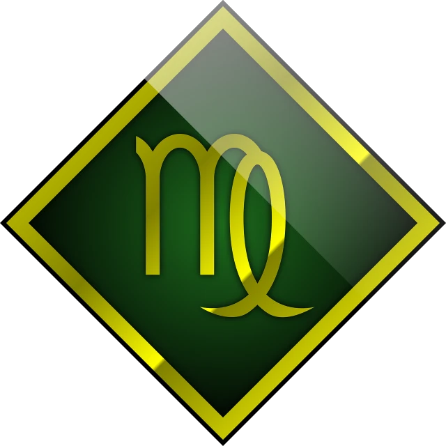 a green and gold diamond with the letter m on it, a digital rendering, by Nicholas Marsicano, pixabay, renaissance, glass and metal : : peugot onyx, taurus zodiac sign symbol, q, clipart icon