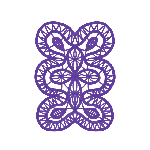 a purple butterfly cut out of paper on a black background, inspired by Hanabusa Itchō II, behance contest winner, hurufiyya, 3 d celtic knot, louis sullivan, alternate album cover, totem 2