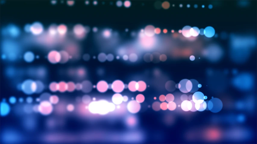 a blurry image of a city at night, by Niko Henrichon, shutterstock, digital art, bokeh. iridescent accents, soft light 4 k in pink, blurred and dreamy illustration, bokeh photo